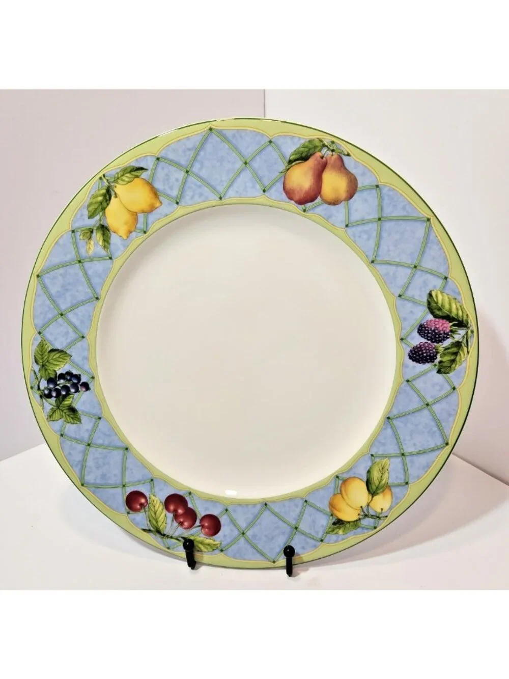 Vintage Mikasa Fruit Rapture Round Porcelain Chop Plate /Platter 12